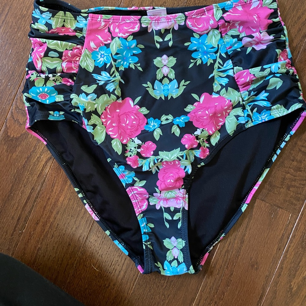 Floral High-Waisted Bikini Bottoms